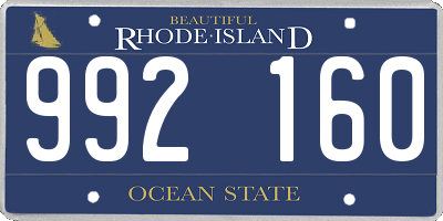 RI license plate 992160