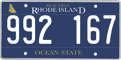 RI license plate 992167