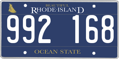 RI license plate 992168