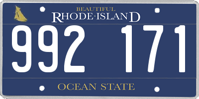 RI license plate 992171