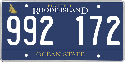 RI license plate 992172