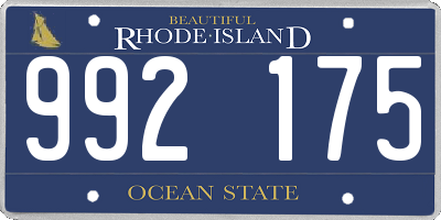 RI license plate 992175