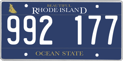 RI license plate 992177