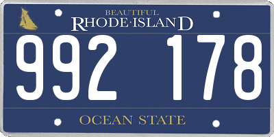 RI license plate 992178