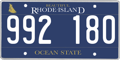 RI license plate 992180