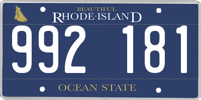 RI license plate 992181