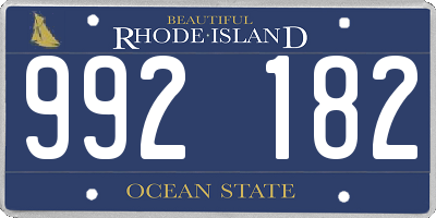 RI license plate 992182