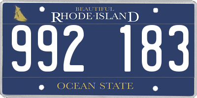 RI license plate 992183