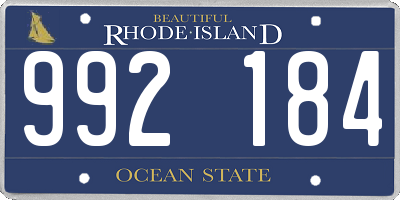 RI license plate 992184