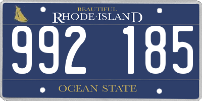 RI license plate 992185