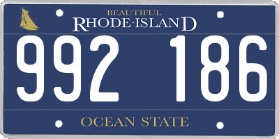 RI license plate 992186