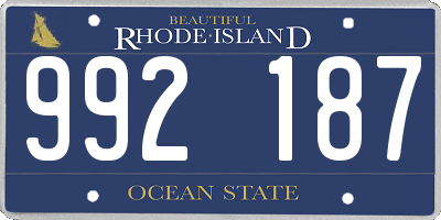 RI license plate 992187
