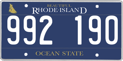 RI license plate 992190