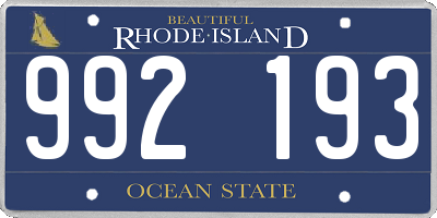 RI license plate 992193