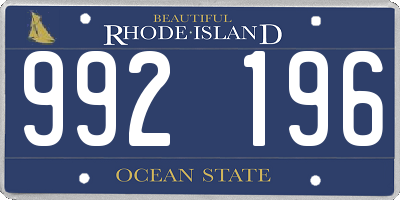RI license plate 992196
