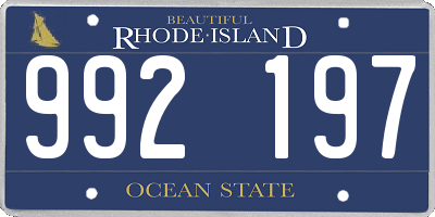 RI license plate 992197