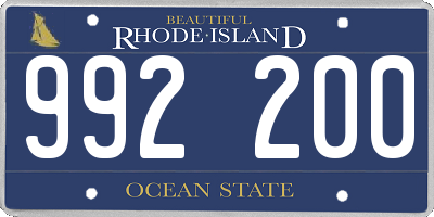 RI license plate 992200