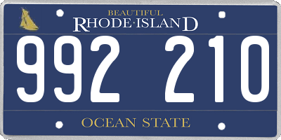 RI license plate 992210