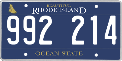 RI license plate 992214