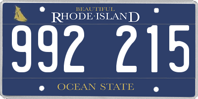 RI license plate 992215