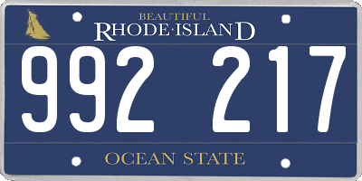 RI license plate 992217