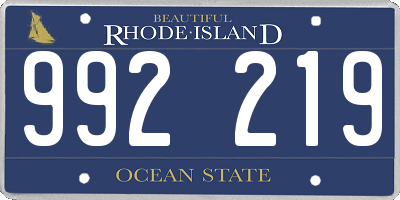 RI license plate 992219