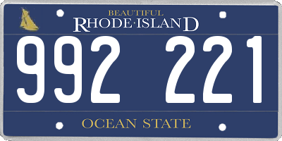 RI license plate 992221