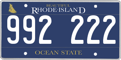 RI license plate 992222
