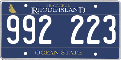 RI license plate 992223