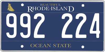 RI license plate 992224