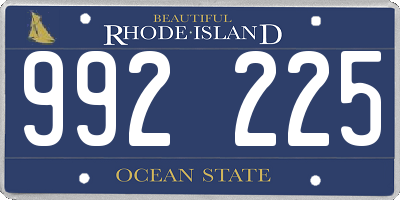 RI license plate 992225