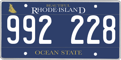RI license plate 992228