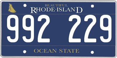 RI license plate 992229