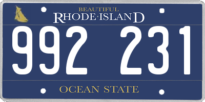 RI license plate 992231