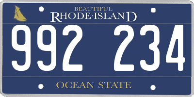 RI license plate 992234