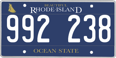 RI license plate 992238