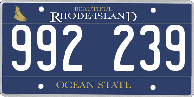 RI license plate 992239
