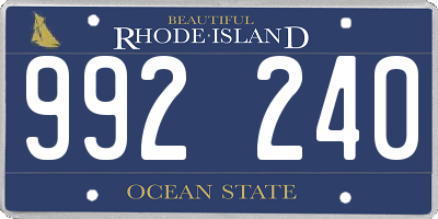 RI license plate 992240