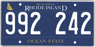 RI license plate 992242