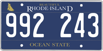 RI license plate 992243