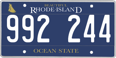 RI license plate 992244