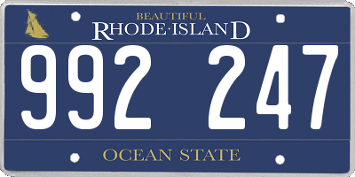 RI license plate 992247
