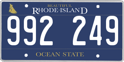 RI license plate 992249