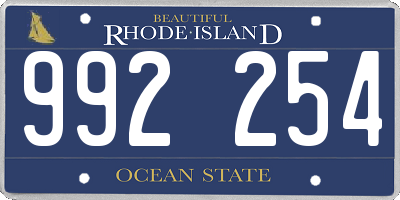 RI license plate 992254