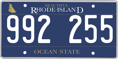 RI license plate 992255