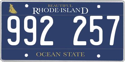 RI license plate 992257