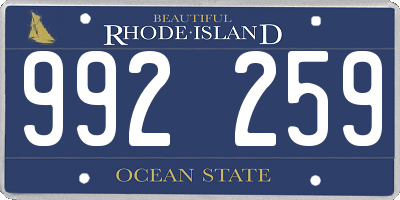 RI license plate 992259