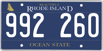 RI license plate 992260