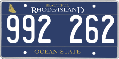 RI license plate 992262