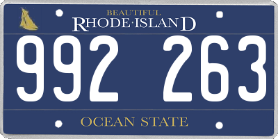 RI license plate 992263
